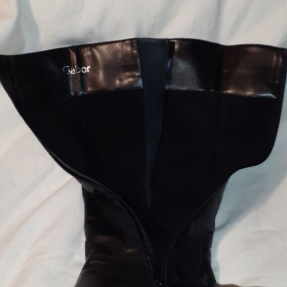 Gabor Astoria Knee High Leather Buckle Boots Black - Picture 8 of 12